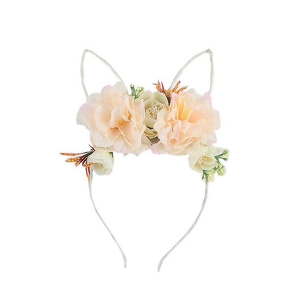 fabric rose flower headband ears headbands for women/children floral crown hair accessories accesorios, Slivery;white 
fabric rose flower headband ears headbands for women/children floral crown hair accessories accesorios, Slivery;white