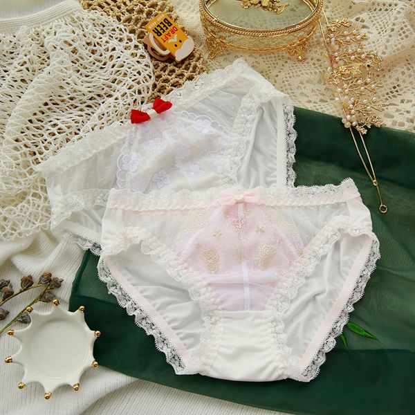 sweet japanese style embroidery bow milk silk medium low waist girl underwear lolita lace trim briefs cotton crotch panties, Black;pink
sweet japanese style embroidery bow milk silk medium low waist girl underwear lolita lace trim briefs cotton crotch panties, Black;pink