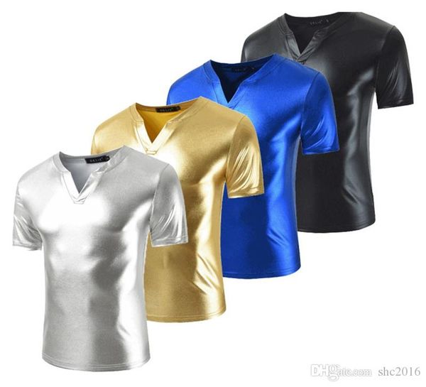 blingbling men's t-shirt short sleeves v-neck solid bright nightclub perpformance clothes summer outfit dynamic fashion shirt for, White;black
blingbling men's t-shirt short sleeves v-neck solid bright nightclub perpformance clothes summer outfit dynamic fashion shirt for, White;black