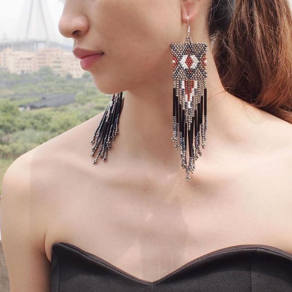 manilai bohemian handmade beaded long tassel earrings for women fashion multicolor beads statement drop earrings ethnic jewelry, Silver
manilai bohemian handmade beaded long tassel earrings for women fashion multicolor beads statement drop earrings ethnic jewelry, Silver