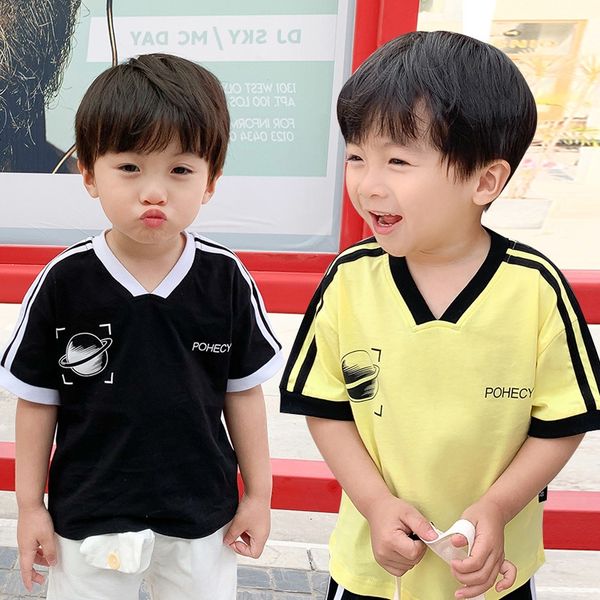 wear men's short-sleeved 2020 new korean style casual and baby children's t-shirt children's clothingloose t-shirt, Blue 
wear men's short-sleeved 2020 new korean style casual and baby children's t-shirt children's clothingloose t-shirt, Blue
