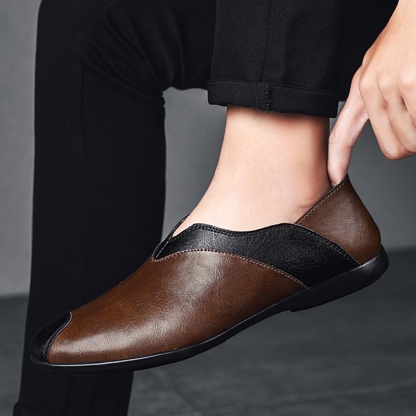 new genuine leather loafers men casual outdoor flats mens shoes brand driving shoes classic business office loafers, Black
new genuine leather loafers men casual outdoor flats mens shoes brand driving shoes classic business office loafers, Black