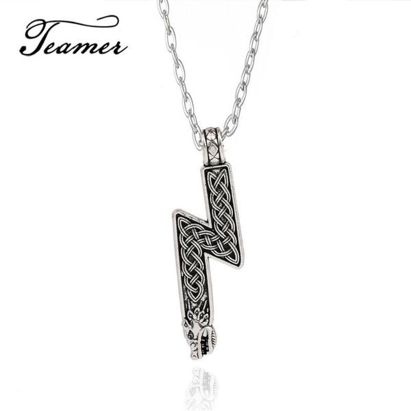 teamer men norse vikings rune pendant necklace sowilo with wolf heads norse vikings runes runic pendant necklace sliver, Silver
teamer men norse vikings rune pendant necklace sowilo with wolf heads norse vikings runes runic pendant necklace sliver, Silver