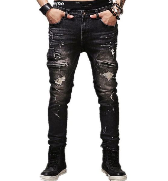 2020 autumn and winter models ripped skinny mens jeans brand boutique cotton multi-pocket dot paint plus size denim trousers, Blue
2020 autumn and winter models ripped skinny mens jeans brand boutique cotton multi-pocket dot paint plus size denim trousers, Blue