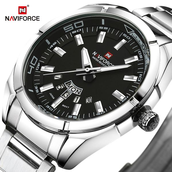 naviforce brand luxury men casual fashion sports watches men's date clock full steel quartz wrist watch relogio masculino t200723, Slivery;brown
naviforce brand luxury men casual fashion sports watches men's date clock full steel quartz wrist watch relogio masculino t200723, Slivery;brown