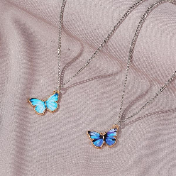 Korea ladies blue gradient butterfly girl silver color rainbow butterfly pendant necklace necklace jewelry gift
Korea ladies blue gradient butterfly girl silver color rainbow butterfly pendant necklace necklace jewelry gift