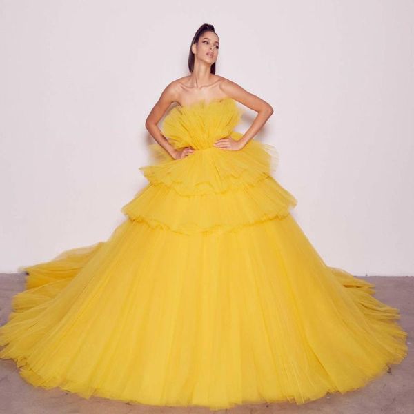 2020 new arrival beautiful yellow puffy ruffles floor length tulle dresses prom gowns tiered long women dresses party dress, Black;gray
2020 new arrival beautiful yellow puffy ruffles floor length tulle dresses prom gowns tiered long women dresses party dress, Black;gray