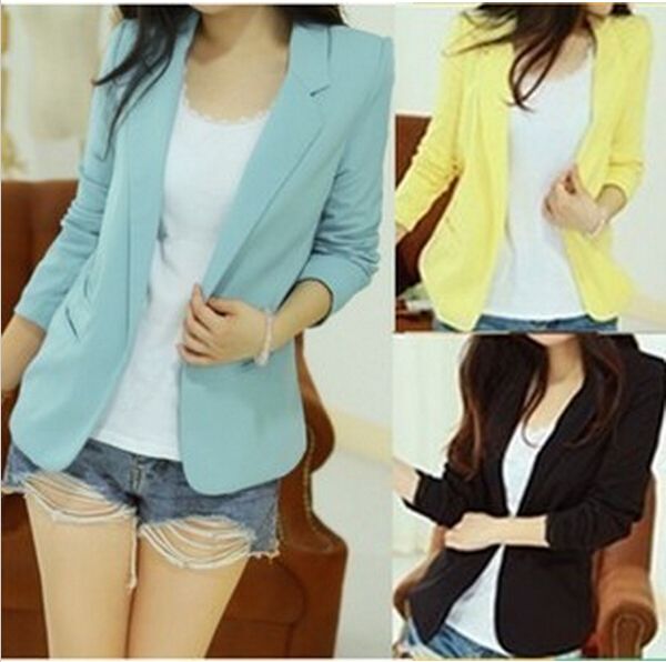 new european candy color one button women jacket women coat suit foldable jackets clothes suit, Black;brown
new european candy color one button women jacket women coat suit foldable jackets clothes suit, Black;brown
