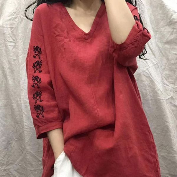 2020 solid color pullover t-shirt pullover long mori women's seven-quarter sleeve women's ramie long t-shirt summer 5779, White
2020 solid color pullover t-shirt pullover long mori women's seven-quarter sleeve women's ramie long t-shirt summer 5779, White