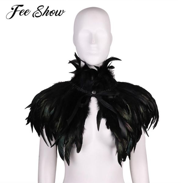 neck tie set fashion black vintage gothic victorian natural feather cape shawl stole poncho with choker collar for halloween costume party, Black;blue
neck tie set fashion black vintage gothic victorian natural feather cape shawl stole poncho with choker collar for halloween costume party, Black;blue