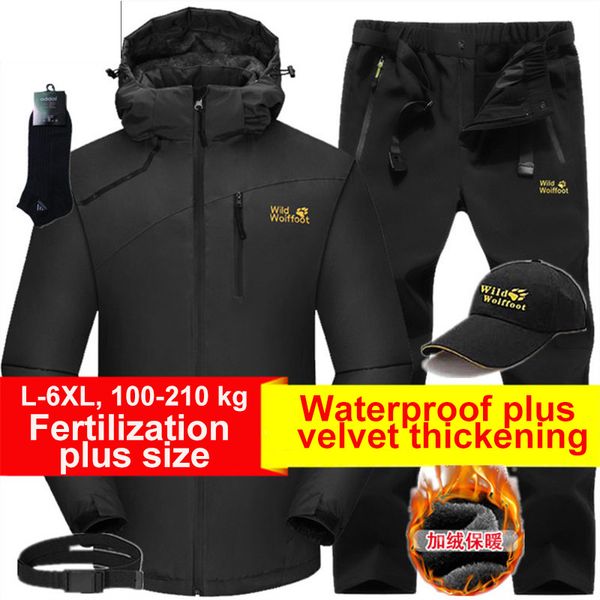 men's outdoor jacket suit men's winter windproof waterproof plus velvet thickening mountaineering clothes pants plus fat, Blue;black
men's outdoor jacket suit men's winter windproof waterproof plus velvet thickening mountaineering clothes pants plus fat, Blue;black