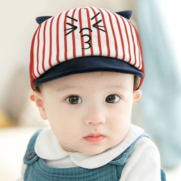 mz4257 season new baseball baseball baby cotton line cap striped baby cap, Blue;gray
mz4257 season new baseball baseball baby cotton line cap striped baby cap, Blue;gray