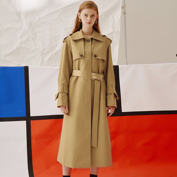 new arrival 2020 fashion women overcoat belted khaki loose long thick trench coat, Tan;black
new arrival 2020 fashion women overcoat belted khaki loose long thick trench coat, Tan;black