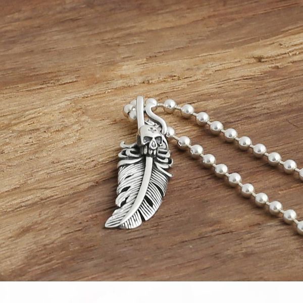 personalized brand new 925 sterling silver fashion jewelry necklace pendant american vintage style cute feather & skull gift
personalized brand new 925 sterling silver fashion jewelry necklace pendant american vintage style cute feather & skull gift