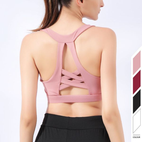 gym clothing 2021 summer cross back running sports bra women shockproof fitness yoga underwear gathered crop vest, White;black
gym clothing 2021 summer cross back running sports bra women shockproof fitness yoga underwear gathered crop vest, White;black