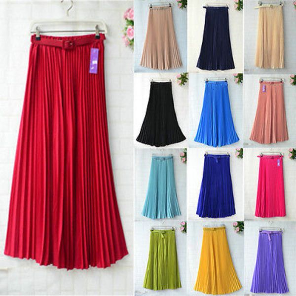 womens skirt belt high waist solid color maxi chiffon pleated elegant long skirt summer skirt womens 2020 a line new 13 styles, Black
womens skirt belt high waist solid color maxi chiffon pleated elegant long skirt summer skirt womens 2020 a line new 13 styles, Black