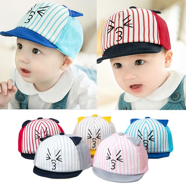 lovely baby baseball cap summer cotton baby boy girl hat cartoon cat striped cap kids soft visor sun hat, Yellow
lovely baby baseball cap summer cotton baby boy girl hat cartoon cat striped cap kids soft visor sun hat, Yellow