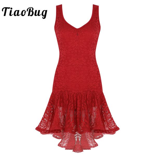 stage wear tiaobug women latin dance dress scoop neck ruffle lace high low ballroom samba tango salsa dancewear performance costume, Black;red
stage wear tiaobug women latin dance dress scoop neck ruffle lace high low ballroom samba tango salsa dancewear performance costume, Black;red