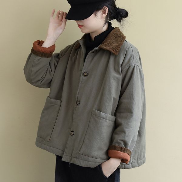 outdoor large size loose artistic warm thickened cotton-padded clothes winter climb sport lapel all-match casual coat, Blue;black
outdoor large size loose artistic warm thickened cotton-padded clothes winter climb sport lapel all-match casual coat, Blue;black