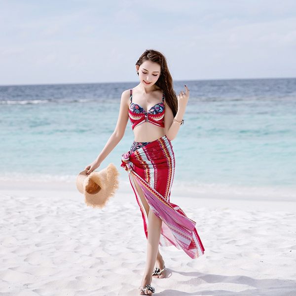 bikini three-piece women's bikini swimsuit slimming gathered fashionable shawl swimsuit beach spring japan and south korea, Black
bikini three-piece women's bikini swimsuit slimming gathered fashionable shawl swimsuit beach spring japan and south korea, Black