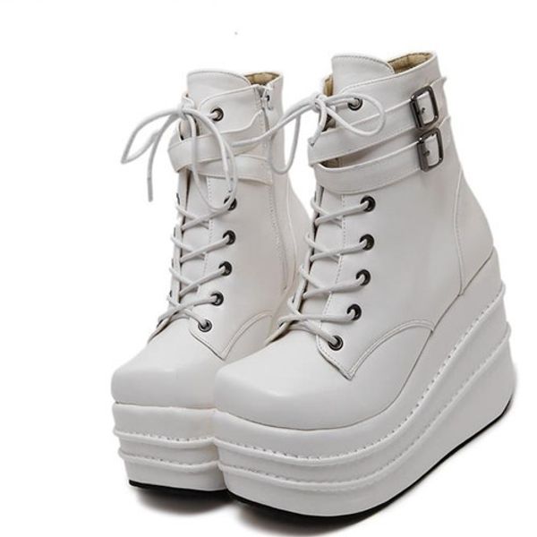 size 35-43 botas mujer plataforma new winter womens boots punk style white wedge high heel boots lace up wedge platform, Black
size 35-43 botas mujer plataforma new winter womens boots punk style white wedge high heel boots lace up wedge platform, Black