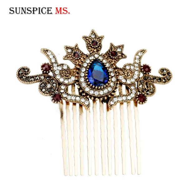 sunspicems retro gold crown hair comb for women turkish arab updo jewelry mosaic rhinestone elegant ethnic bridal gift, Golden;silver
sunspicems retro gold crown hair comb for women turkish arab updo jewelry mosaic rhinestone elegant ethnic bridal gift, Golden;silver