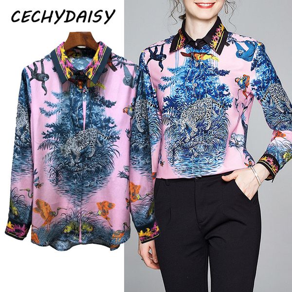 women's blouses & shirts vintage blouse women autumn 2021 plus size elegant animal printed office lady shirt fashion clothing mujer blu, White
women's blouses & shirts vintage blouse women autumn 2021 plus size elegant animal printed office lady shirt fashion clothing mujer blu, White