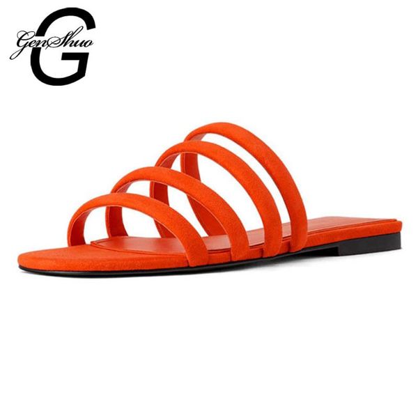genshuo 2020 summer new transparent narrow band flat slippers peep toe outdoors sandalias mujer vintage women's shoes slides, Black
genshuo 2020 summer new transparent narrow band flat slippers peep toe outdoors sandalias mujer vintage women's shoes slides, Black