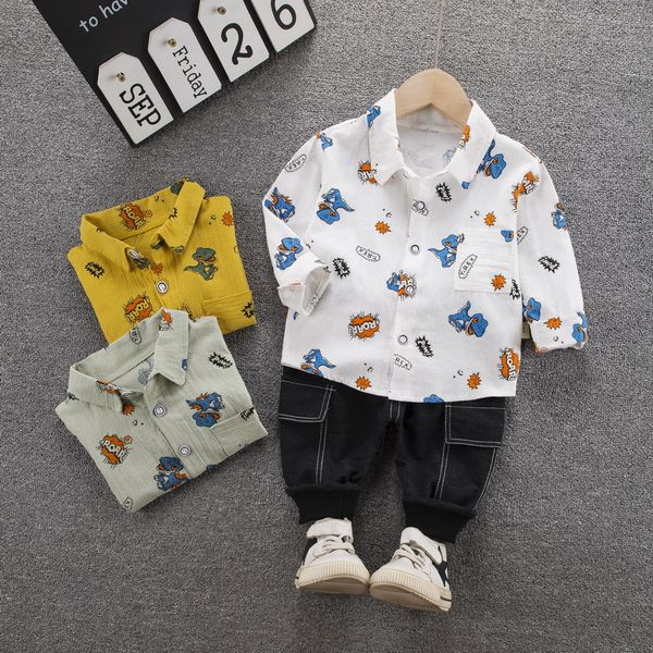 2020 autumn baby boys sets dinosaur printed shirt with trousers cartoon cute children's clothing wholesale, White
2020 autumn baby boys sets dinosaur printed shirt with trousers cartoon cute children's clothing wholesale, White