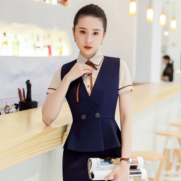 2019 temperament business wear suit stewardess salon and beauty salonuniform female beauty salon manager, Black;white
2019 temperament business wear suit stewardess salon and beauty salonuniform female beauty salon manager, Black;white
