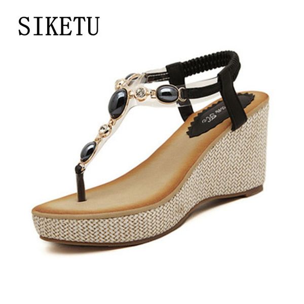 sandals summer women fashion sweet slope with comfortable wild bohemian diamond clip toe woman shoes size 40, Black
sandals summer women fashion sweet slope with comfortable wild bohemian diamond clip toe woman shoes size 40, Black
