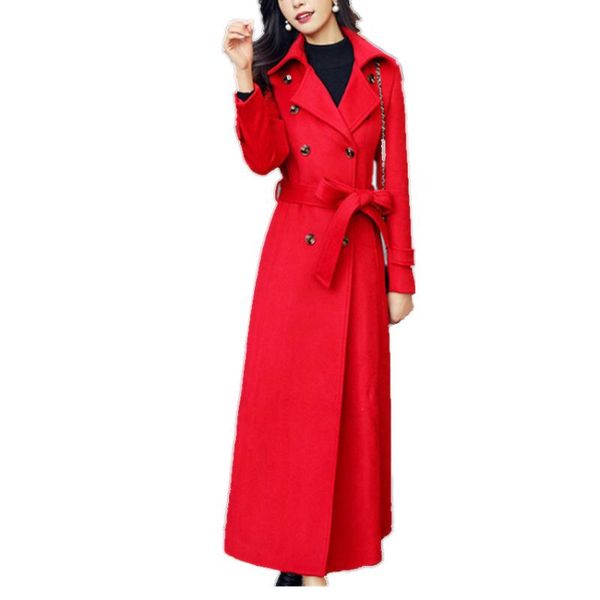 plus size 3xlx-long red woolen coat women winter double breasted slim thick wool blends overcoat, Black
plus size 3xlx-long red woolen coat women winter double breasted slim thick wool blends overcoat, Black
