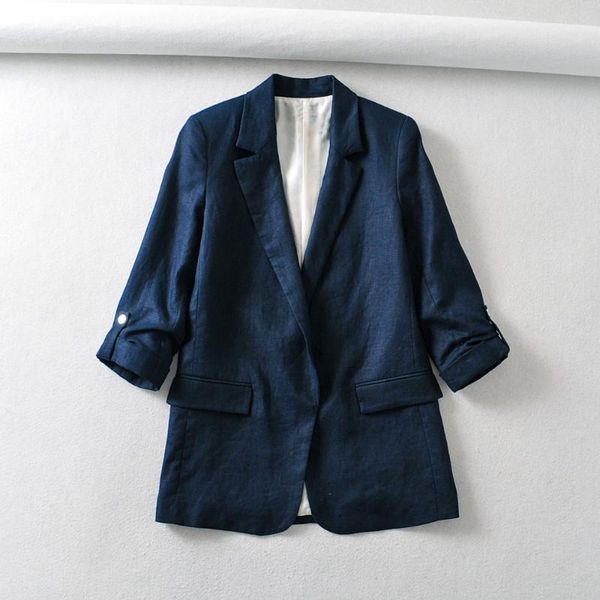 womens blazers jacket summer new style fashion solid color temperament linen sleeves rollable casual wild suit jacket, White;black
womens blazers jacket summer new style fashion solid color temperament linen sleeves rollable casual wild suit jacket, White;black