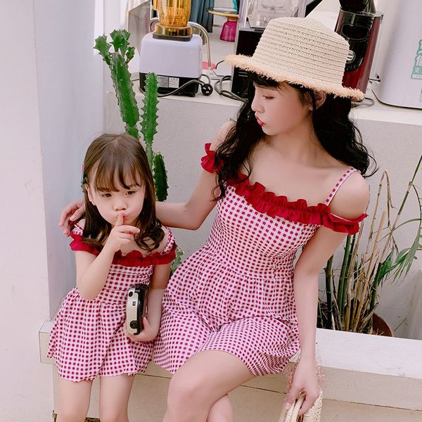 996ho 2019 new children's mother and daughter parent-child one-piece dress plaid sun dress swimsuit protection quick-drying cute slim f, White;black
996ho 2019 new children's mother and daughter parent-child one-piece dress plaid sun dress swimsuit protection quick-drying cute slim f, White;black