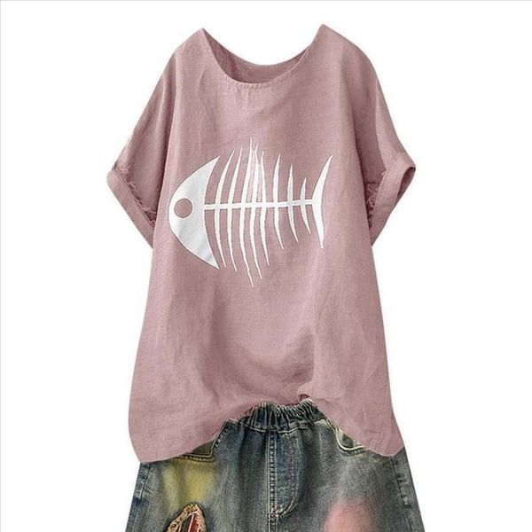 women plus size blouses casual solid blouse fish bone print loose short sleeve shirt funny ladies dames 2020 g10, White
women plus size blouses casual solid blouse fish bone print loose short sleeve shirt funny ladies dames 2020 g10, White