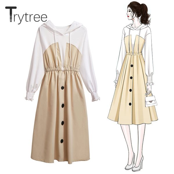 trytree 2020 осень зима женщина вскользь с капюшоном drawstring лоскутная эластичный пояс мини 2 способа цвета толстовка платье, Black;gray
trytree 2020 осень зима женщина вскользь с капюшоном drawstring лоскутная эластичный пояс мини 2 способа цвета толстовка платье, Black;gray