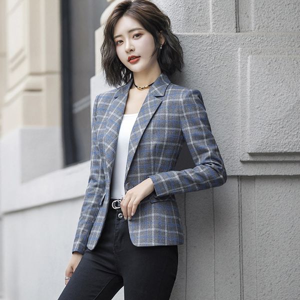 women's suits & blazers paris girl soft and comfortable high-quality plaid jacket with pocket office lady casual blazer women wear sing, White;black
women's suits & blazers paris girl soft and comfortable high-quality plaid jacket with pocket office lady casual blazer women wear sing, White;black