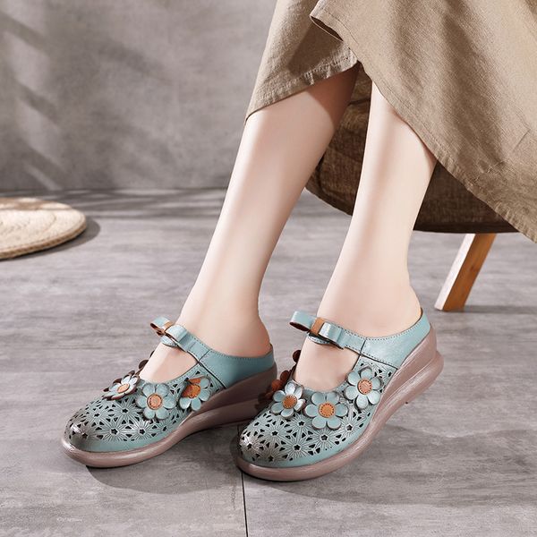 yourseason genuine leather women shoes floral outside wear slides sewing retro ladies 2020 summer wedges slippers, Black
yourseason genuine leather women shoes floral outside wear slides sewing retro ladies 2020 summer wedges slippers, Black
