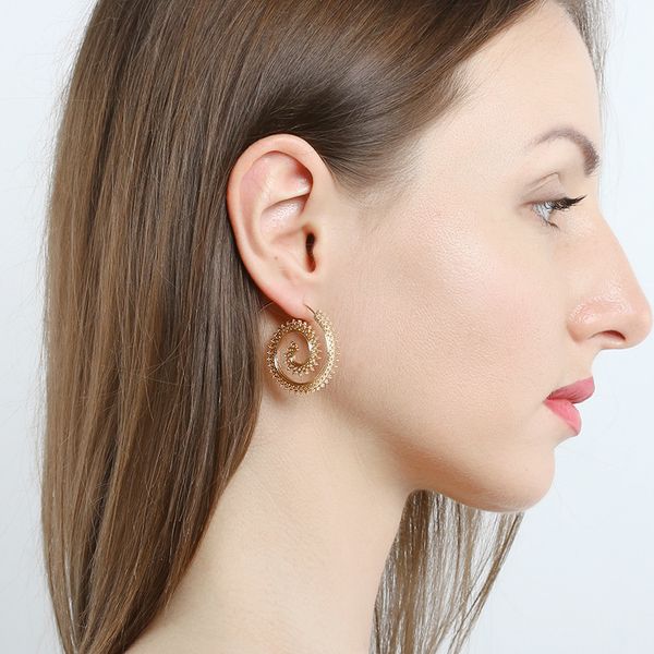 sexemara new ethnic jewelry swirl hoop earring for women brincos gold color geometric earrings steampunk statement party jewelry, Golden;silver
sexemara new ethnic jewelry swirl hoop earring for women brincos gold color geometric earrings steampunk statement party jewelry, Golden;silver
