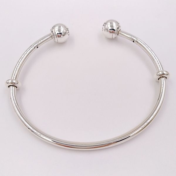 authentic 925 sterling silver moments silver open bangle fits european pandora style jewelry charms beads 596477, Black
authentic 925 sterling silver moments silver open bangle fits european pandora style jewelry charms beads 596477, Black