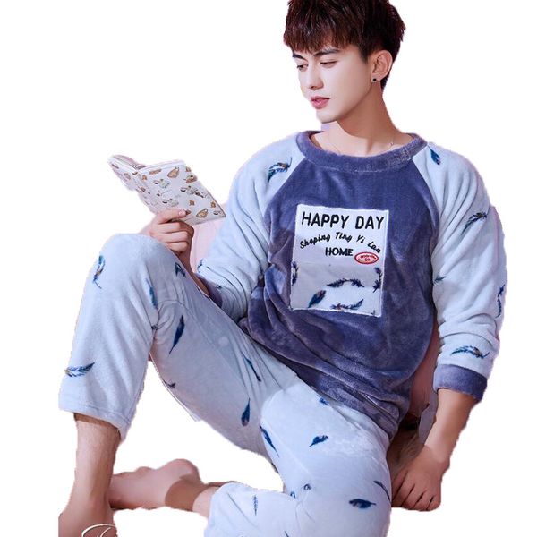 men's sleepwear autumn winter long sleeved warm flannel pajama sets thick men coral fleece sleep &lounge pajamas home clothing, Black;brown
men's sleepwear autumn winter long sleeved warm flannel pajama sets thick men coral fleece sleep &lounge pajamas home clothing, Black;brown