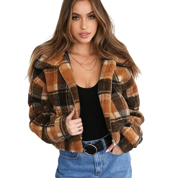 danjeaner autumn winter european style cashmere plaid coat women plus size windbreaker zipper jackets thick warm outerwear, Black;brown
danjeaner autumn winter european style cashmere plaid coat women plus size windbreaker zipper jackets thick warm outerwear, Black;brown