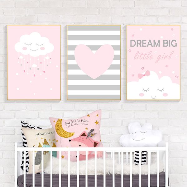 pink clouds painting kids wall prints nordic poster dream big heart nursery painting baby room posters and print wall picture 
pink clouds painting kids wall prints nordic poster dream big heart nursery painting baby room posters and print wall picture