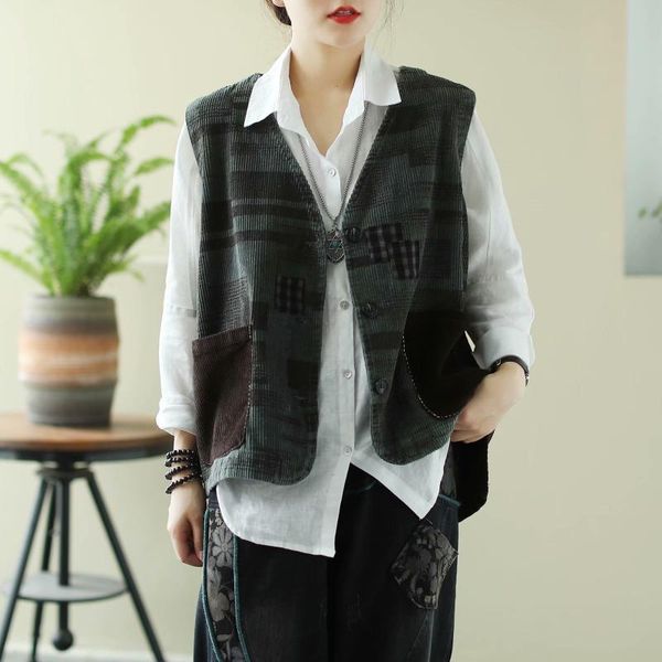 women's vests qpfjqd autumn spring original literary solid color corduroy vest cardigan short casual, Black;white
women's vests qpfjqd autumn spring original literary solid color corduroy vest cardigan short casual, Black;white