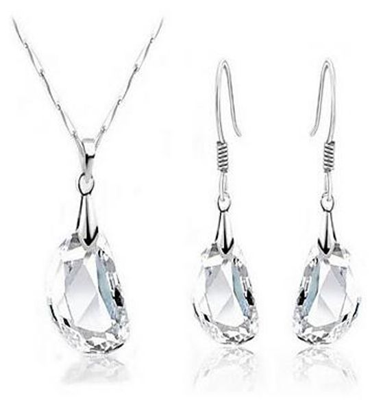 new fashion platinum plated cubic clear crystal necklace earrings made with swarovski elements for women wedding jewelry sets, Black
new fashion platinum plated cubic clear crystal necklace earrings made with swarovski elements for women wedding jewelry sets, Black