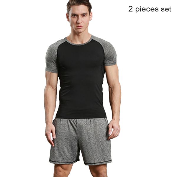 mens 2 piece tracksuits man sportsuits sport set men fitness t shirt and shorts set men compression tee shirt workout gym shorts, White;black
mens 2 piece tracksuits man sportsuits sport set men fitness t shirt and shorts set men compression tee shirt workout gym shorts, White;black