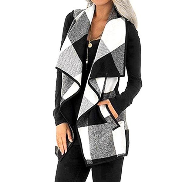 women's vests miarhb women vest plaid sleeveless lapel open front cardigan sherpa jacket with pockets keep warm turn-down collar chalec, Black;white
women's vests miarhb women vest plaid sleeveless lapel open front cardigan sherpa jacket with pockets keep warm turn-down collar chalec, Black;white
