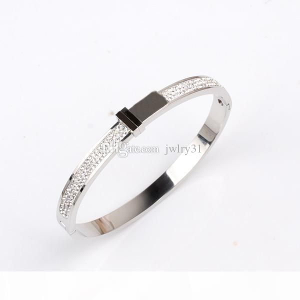 amazing quality luxury designer jewelry women bracelets stainless steel tone bangle pave shiny crystal bracelet 3color no fade, Black
amazing quality luxury designer jewelry women bracelets stainless steel tone bangle pave shiny crystal bracelet 3color no fade, Black