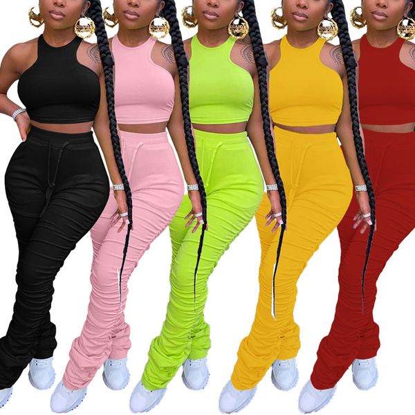 5 colors women casual sportswear i-shaped sleeveless vest + drawstring high-waist creases pants outfits for ladies, White;black
5 colors women casual sportswear i-shaped sleeveless vest + drawstring high-waist creases pants outfits for ladies, White;black