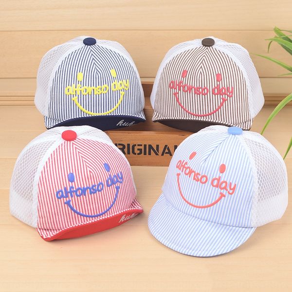 new baseball cap sun sun smiling face children's net hat striped baby sunshade baseball cap children's hat, Yellow
new baseball cap sun sun smiling face children's net hat striped baby sunshade baseball cap children's hat, Yellow